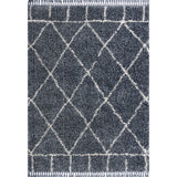 Mercer Shag Plush Tassel Moroccan Geometric Trellis Area Rug