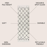 Mercer Shag Plush Tassel Moroccan Geometric Trellis Area Rug