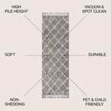 Mercer Shag Plush Tassel Moroccan Geometric Trellis Area Rug