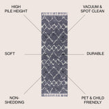Mercer Shag Plush Tassel Moroccan Tribal Geometric Trellis Area Rug