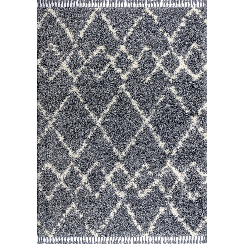 Mercer Shag Plush Tassel Moroccan Tribal Geometric Trellis Area Rug