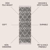 Mercer Shag Plush Tassel Moroccan Tribal Geometric Trellis Area Rug