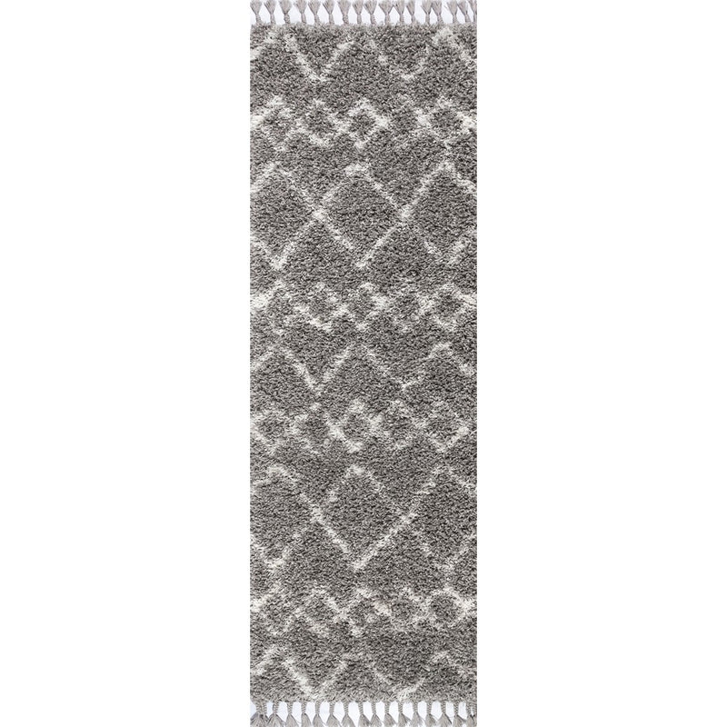 Mercer Shag Plush Tassel Moroccan Tribal Geometric Trellis Area Rug