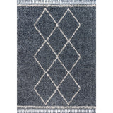 Beautiful mercer Shag Plush Tassel Moroccan Tribal Geometric Trellis Area Rug