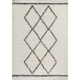Beautiful mercer Shag Plush Tassel Moroccan Tribal Geometric Trellis Area Rug