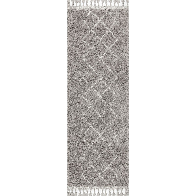 Beautiful mercer Shag Plush Tassel Moroccan Tribal Geometric Trellis Area Rug