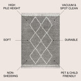 Beautiful mercer Shag Plush Tassel Moroccan Tribal Geometric Trellis Area Rug