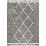 Beautiful mercer Shag Plush Tassel Moroccan Tribal Geometric Trellis Area Rug