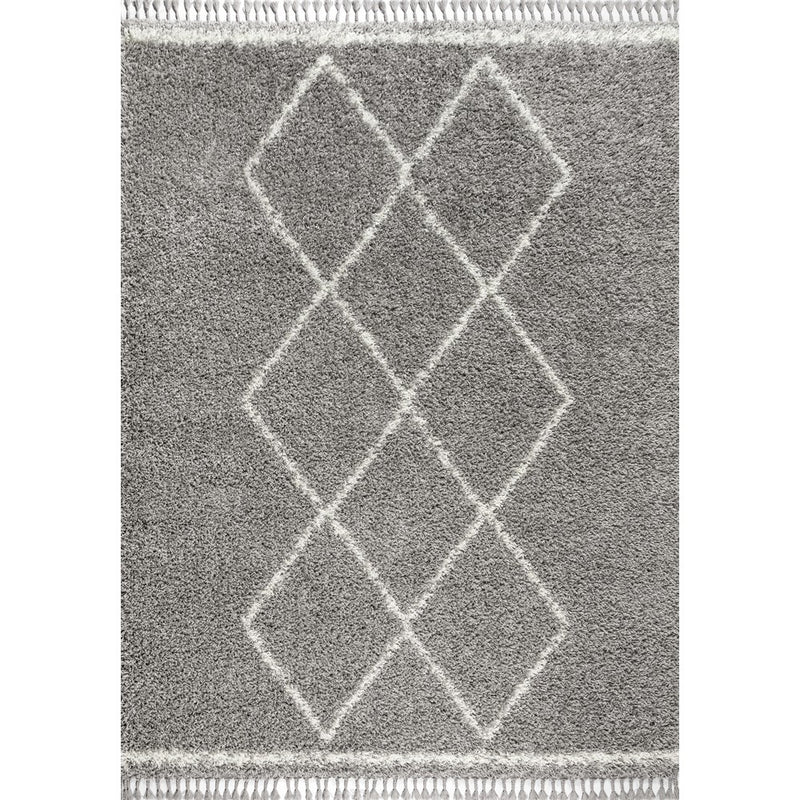 Beautiful mercer Shag Plush Tassel Moroccan Tribal Geometric Trellis Area Rug