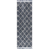 Gabrielle mercer Shag Plush Tassel Moroccan Geometric Trellis Area Rug