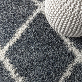 Gabrielle mercer Shag Plush Tassel Moroccan Geometric Trellis Area Rug