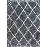 Gabrielle mercer Shag Plush Tassel Moroccan Geometric Trellis Area Rug