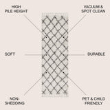 Gabrielle mercer Shag Plush Tassel Moroccan Geometric Trellis Area Rug