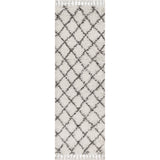 Gabrielle mercer Shag Plush Tassel Moroccan Geometric Trellis Area Rug