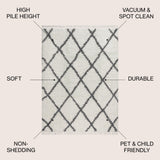 Gabrielle mercer Shag Plush Tassel Moroccan Geometric Trellis Area Rug
