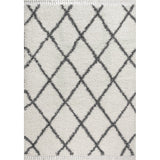 Gabrielle mercer Shag Plush Tassel Moroccan Geometric Trellis Area Rug