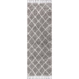 Gabrielle mercer Shag Plush Tassel Moroccan Geometric Trellis Area Rug