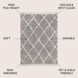 Gabrielle mercer Shag Plush Tassel Moroccan Geometric Trellis Area Rug