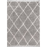 Gabrielle mercer Shag Plush Tassel Moroccan Geometric Trellis Area Rug