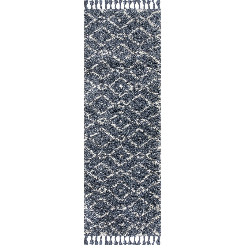 Mercer Shag Plush Tassel Moroccan Diamond Area Rug