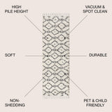 Mercer Shag Plush Tassel Moroccan Diamond Area Rug