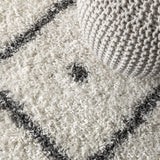 Mercer Shag Plush Tassel Moroccan Diamond Area Rug
