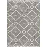 Mercer Shag Plush Tassel Moroccan Diamond Area Rug
