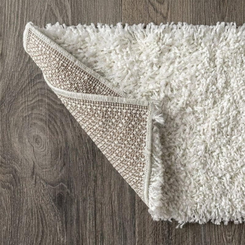 Mercer Shag Plush Area Rug White / Runner / 2'3" X 8' – BACK