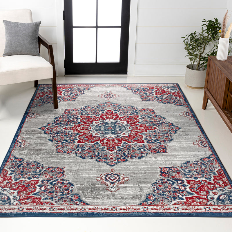 Modern Persian Vintage Moroccan Medallion Area Rug