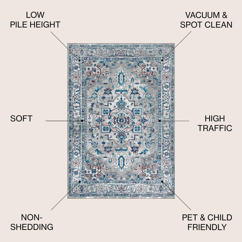 Edison modern Persian Vintage Medallion Area Rug