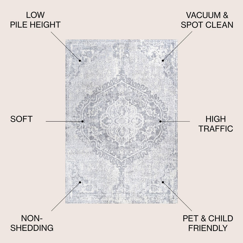 Edison modern Persian Vintage Medallion Area Rug
