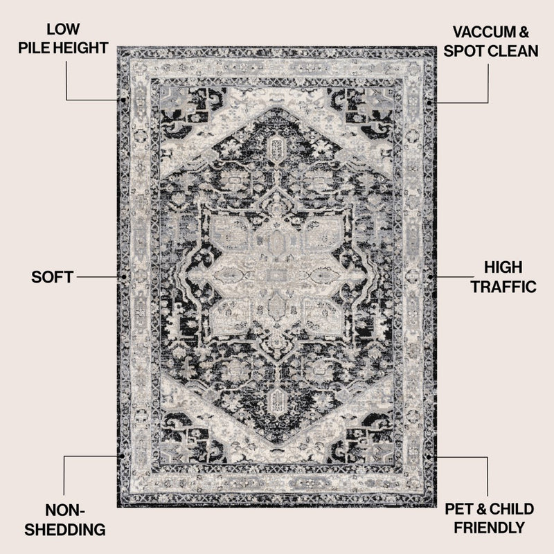 Jerica modern Persian Vintage Medallion Area Rug