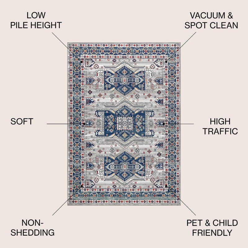 Kasbah Modern Persian Vintage Medallion Area Rug