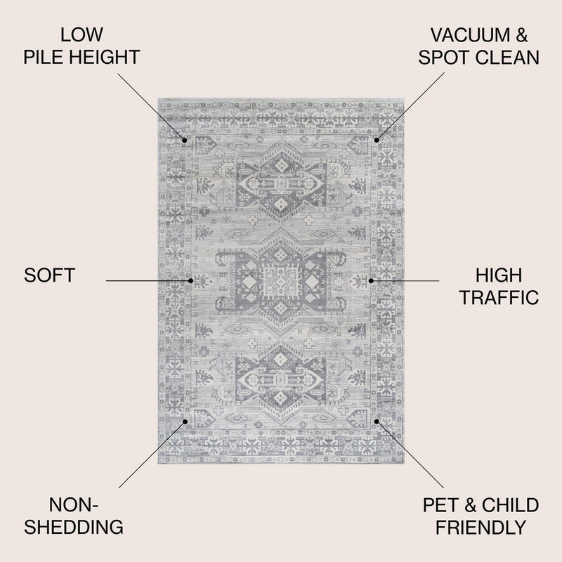 Kasbah Modern Persian Vintage Medallion Area Rug