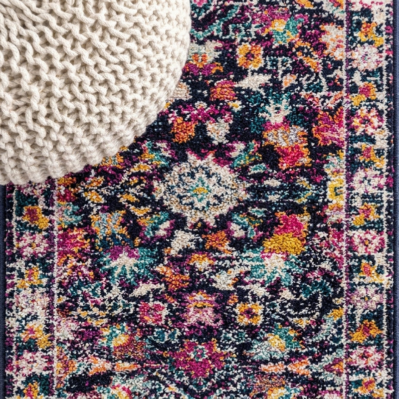 Alfombra Modern Persian Boho Floral Area Rug Multi/Purple / Runner / 2'3" X 8' – DETAIL