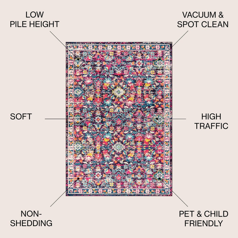 Alfombra Modern Persian Boho Floral Area Rug