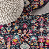 Alfombra Modern Persian Boho Floral Area Rug Multi/Purple / Round / 5'3" Round – DETAIL