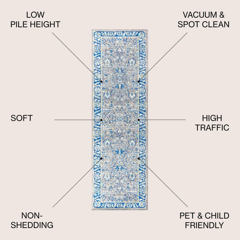 Modern Persian Boho Floral Area Rug