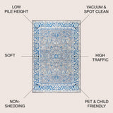 Modern Persian Boho Floral Area Rug