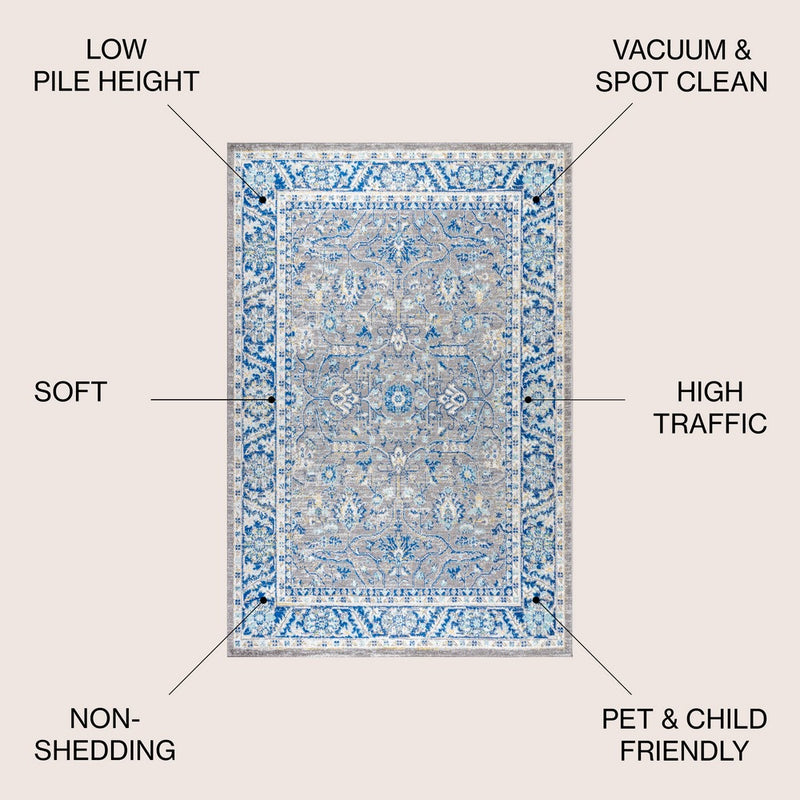 Modern Persian Boho Floral Area Rug