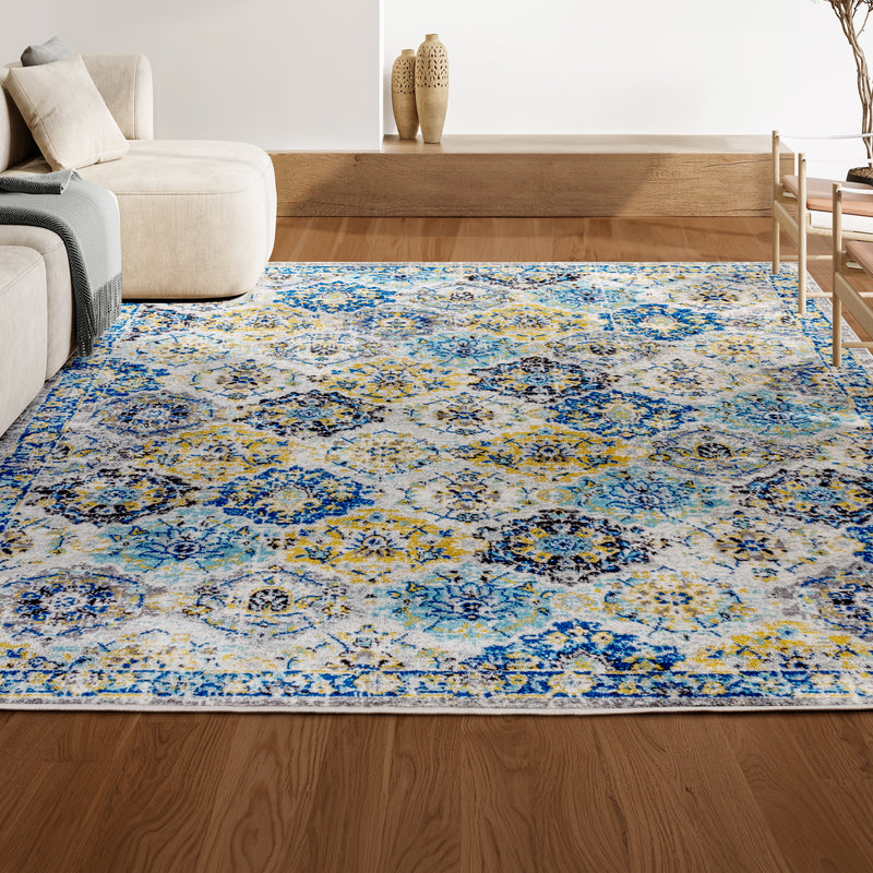 Modern Persian Boho Vintage Trellis Area Rug