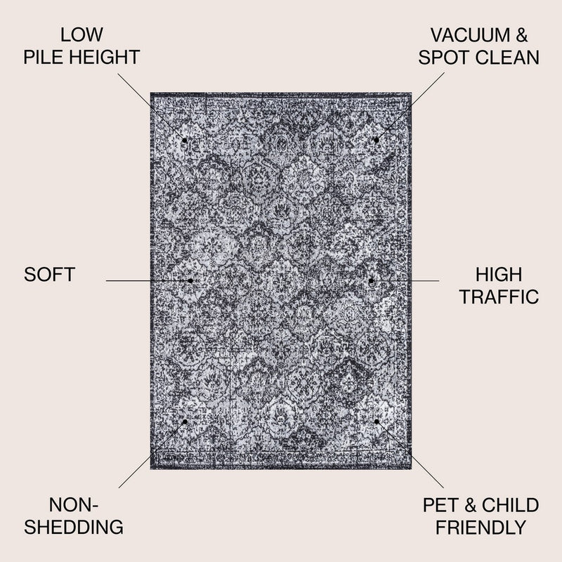 Modern Persian Boho Vintage Trellis Area Rug