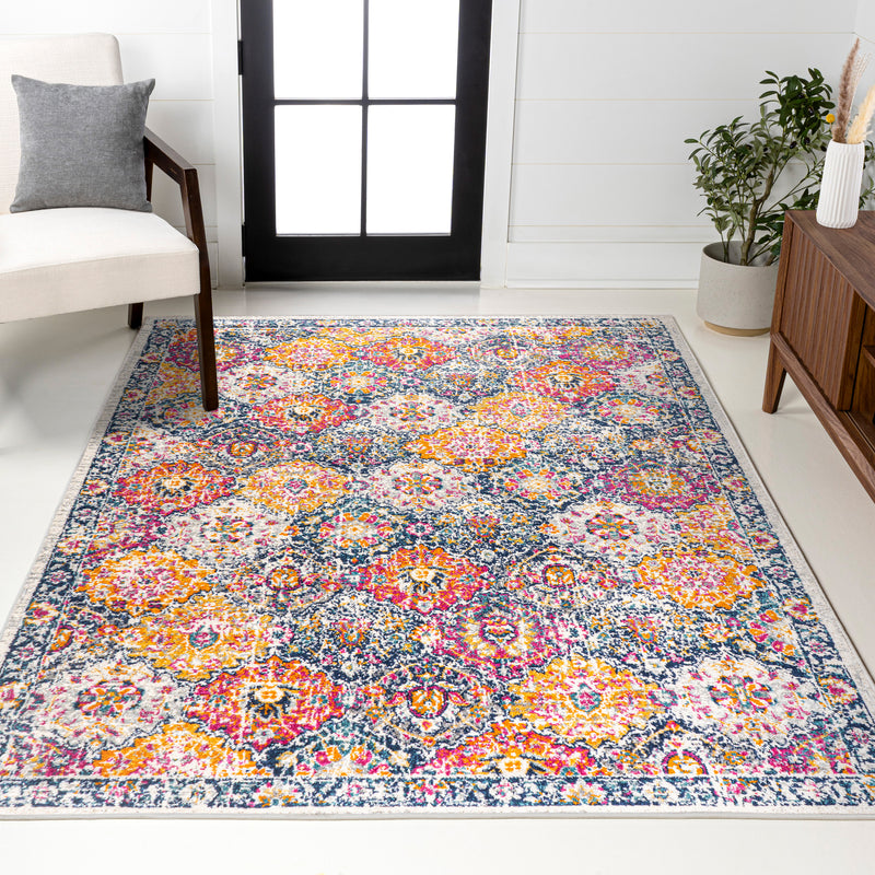 Modern Persian Boho Vintage Trellis Area Rug