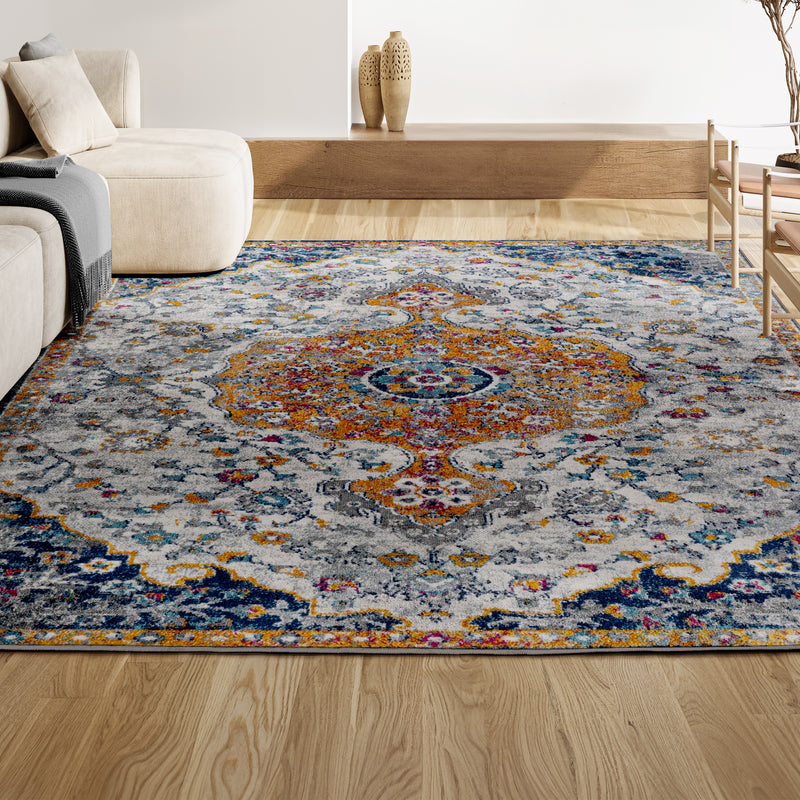 Lorena Ornate Boho Medallion Area Rug