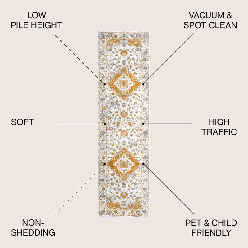 Indhira Ornate Medallion Persian Area Rug