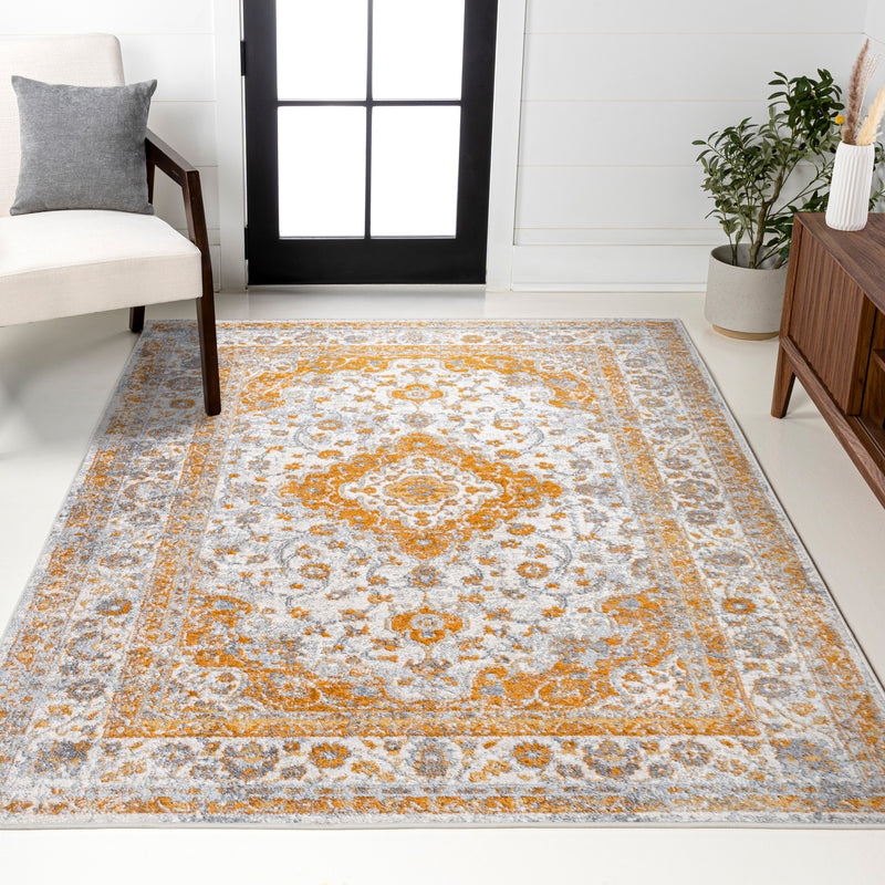 Indhira Ornate Medallion Persian Area Rug