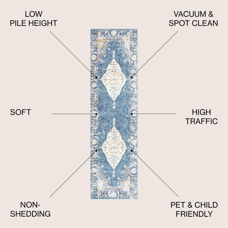 Zelda Bohemian Cottage Medallion Area Rug