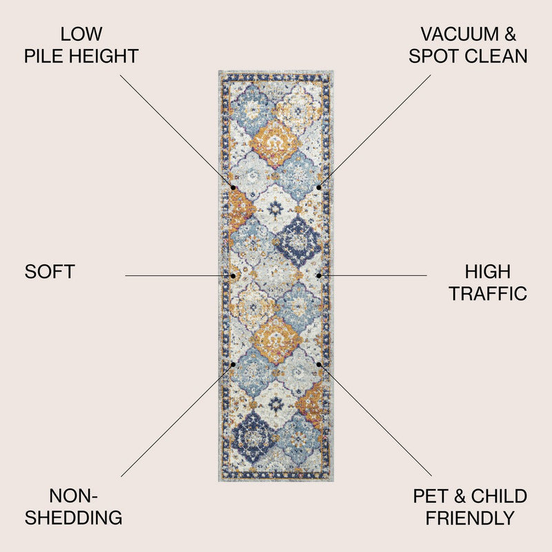 Kirman Bohemian Medallion  Area Rug