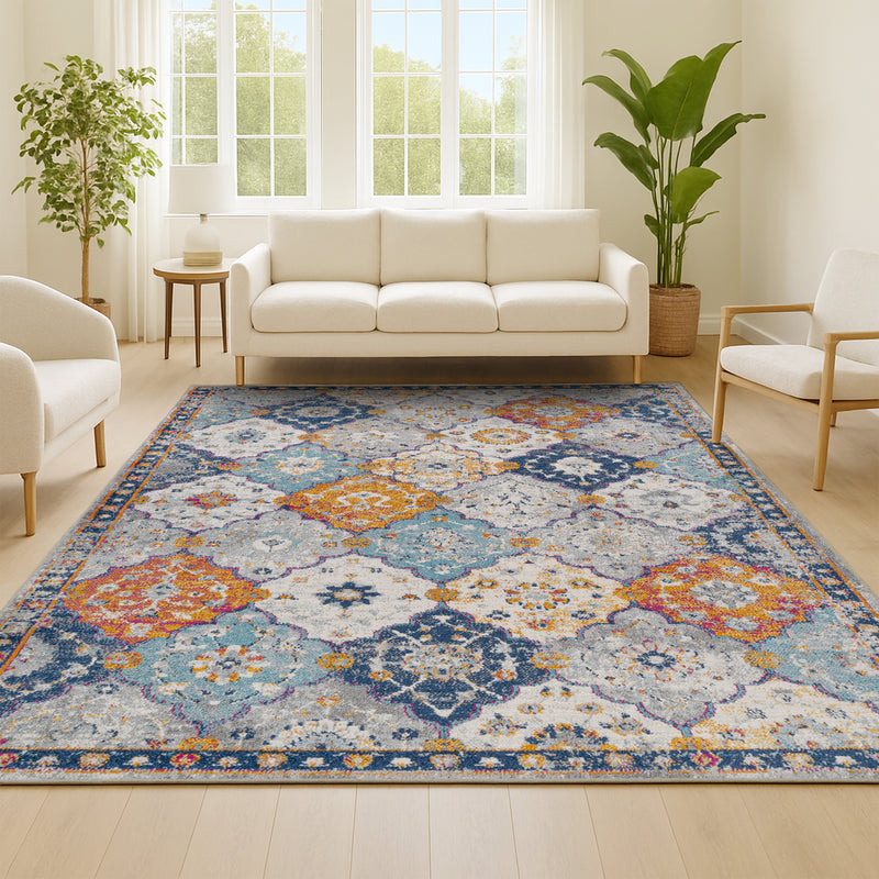 Kirman Bohemian Medallion  Area Rug