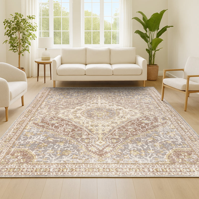 Petras Modern Ornate Medallion Area Rug